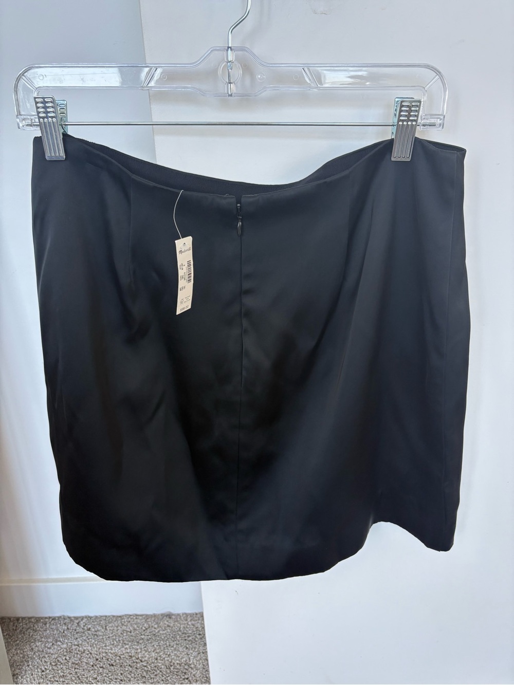 NWT Madewell $98 satin mini skirt black  sz 8 - Picture 5 of 10